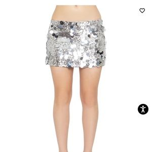 Danielle Guizio Low Rise Paillette Skirt